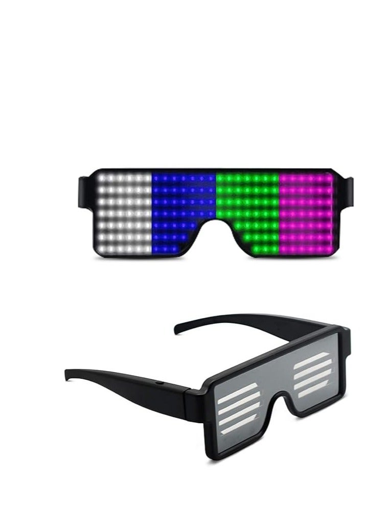 Wireless LED Light Up Glasses, USB Rechargeable Neon Party Glasses with 11 Flashing Patterns, Perfect for Nightclubs, Concerts, and Events - Image 1