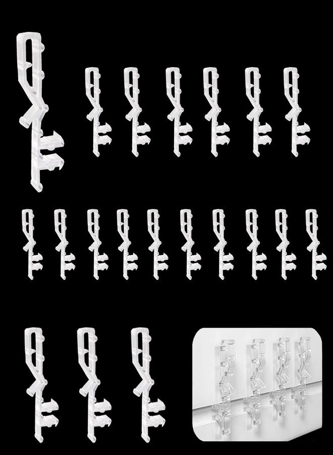 Kowibcl 20 Pcs Hidden Blind Clips 2-1/8 inch Hidden Channel Valance Clips Clear Plastic Valance Retainer Clips for Home Window Blinds - Image 1