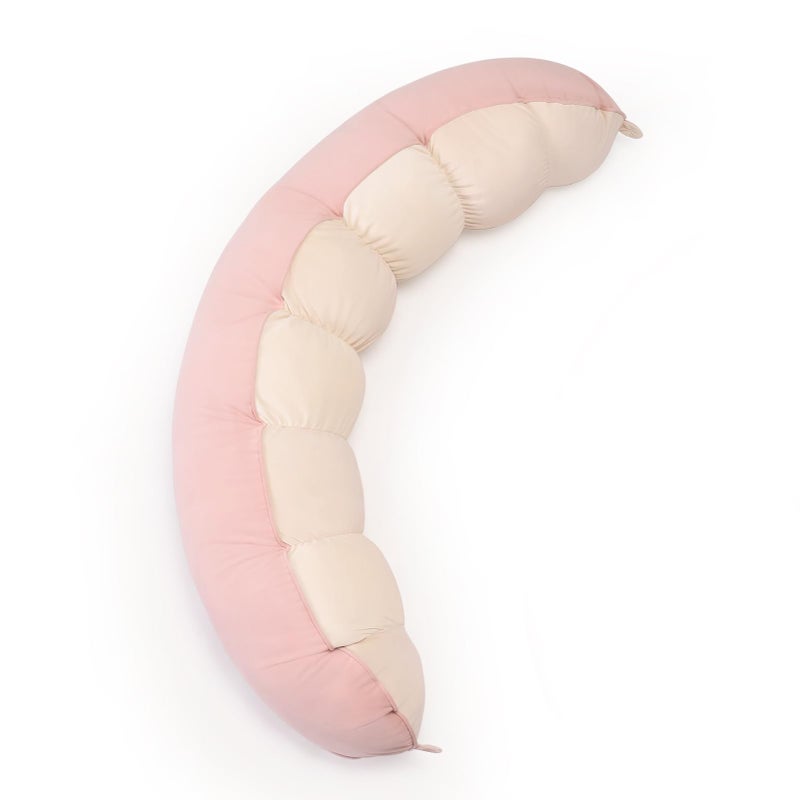 Ailuteie Peallow(Pat. Pend) â€“ Long Round Body Pillow for Adults, Bolster Pillow for Sleeping, Soft and Supportive Pillow for Sleeping & Lumbar Support,Blush Pink - Image 1