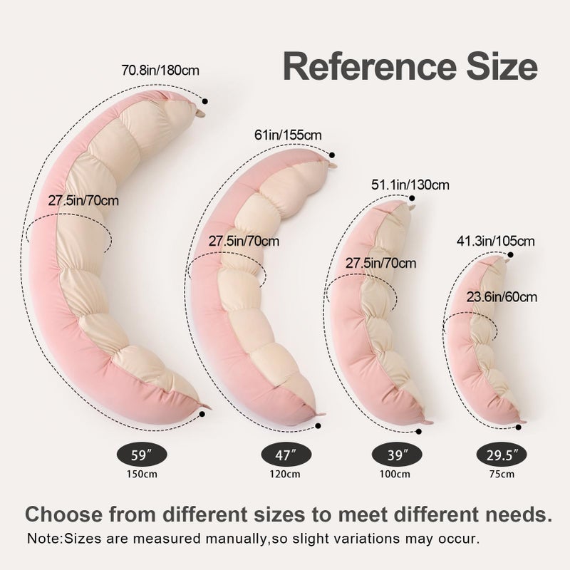 Ailuteie Peallow(Pat. Pend) â€“ Long Round Body Pillow for Adults, Bolster Pillow for Sleeping, Soft and Supportive Pillow for Sleeping & Lumbar Support,Blush Pink - Image 2