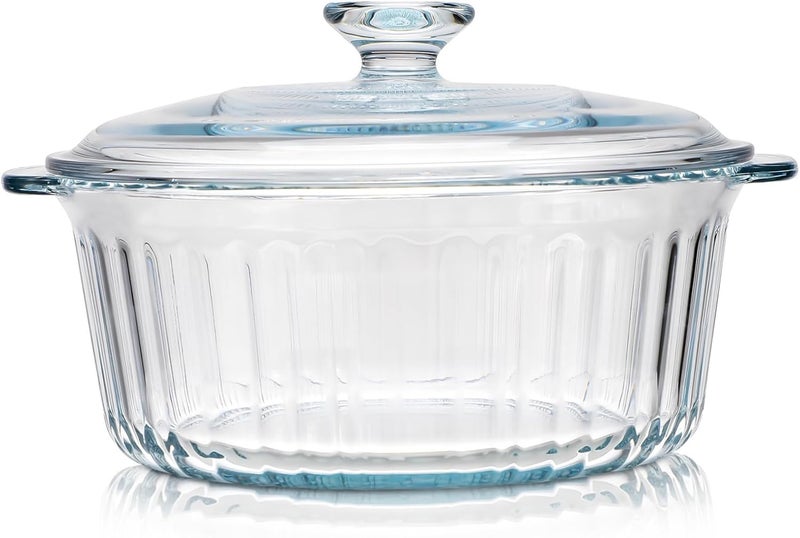 Glass Casserole Clear Pots for Cooking Clear Simmer Pot for Stove Baking Dishes for Oven Big Pots for Cooking Serving Bowls with Lids Glass Pot High Borosilicate Glass Transparent - Image 1