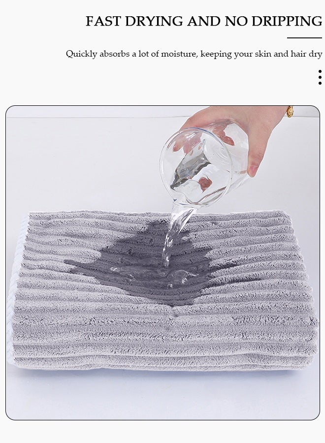 DUNISO منشفة استحمام 1 قطعة، منشفة خفيفة رقيقة سريعة الجفاف، منشفة فخمة سميكة من قماش الفليس المرجاني، منشفة استحمام صديقة للبشرة للاستخدام بعد الاستحمام، للياقة البدنية، اليوغا، السفر، الاستحمام - Image 2
