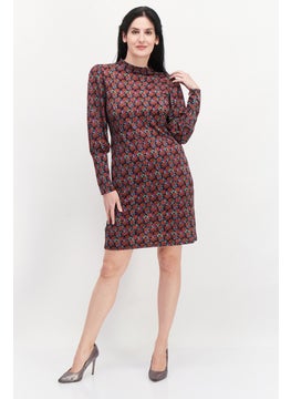 promod Women Allover Printed Midi Dress, Purple Combo  - Image 2