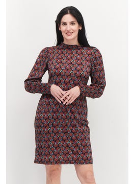 promod Women Allover Printed Midi Dress, Purple Combo  - Image 1