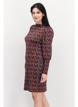 promod Women Allover Printed Midi Dress, Purple Combo  - Image 3