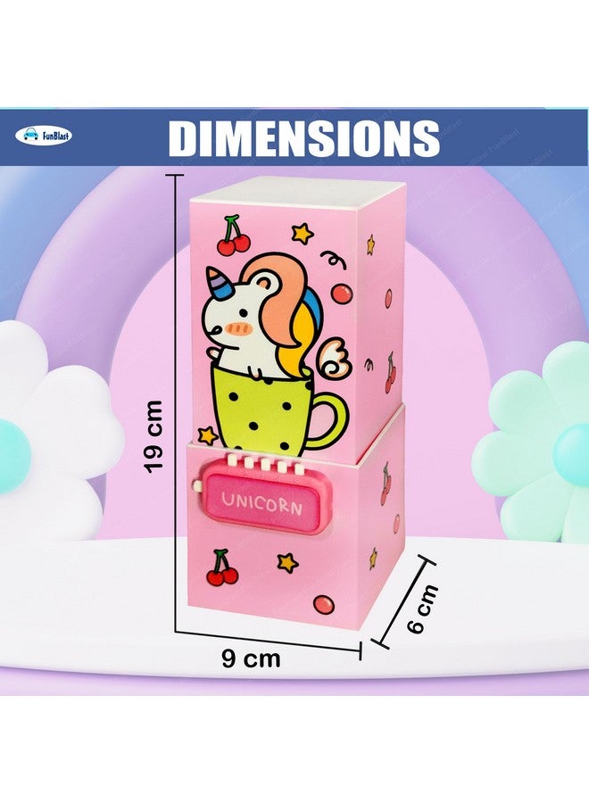 فنبلاست صندوق أقلام يونيكورن من فن بلاست للبنات - حافظة أقلام 2 في 1 وحامل أقلام طاولة، صندوق أقلام متعدد الطبقات مع قفل رمزي للفتيات في المدرسة، حافظة منظم أدوات مكتبية للأطفال (طباعة عشوائية) - Image 2