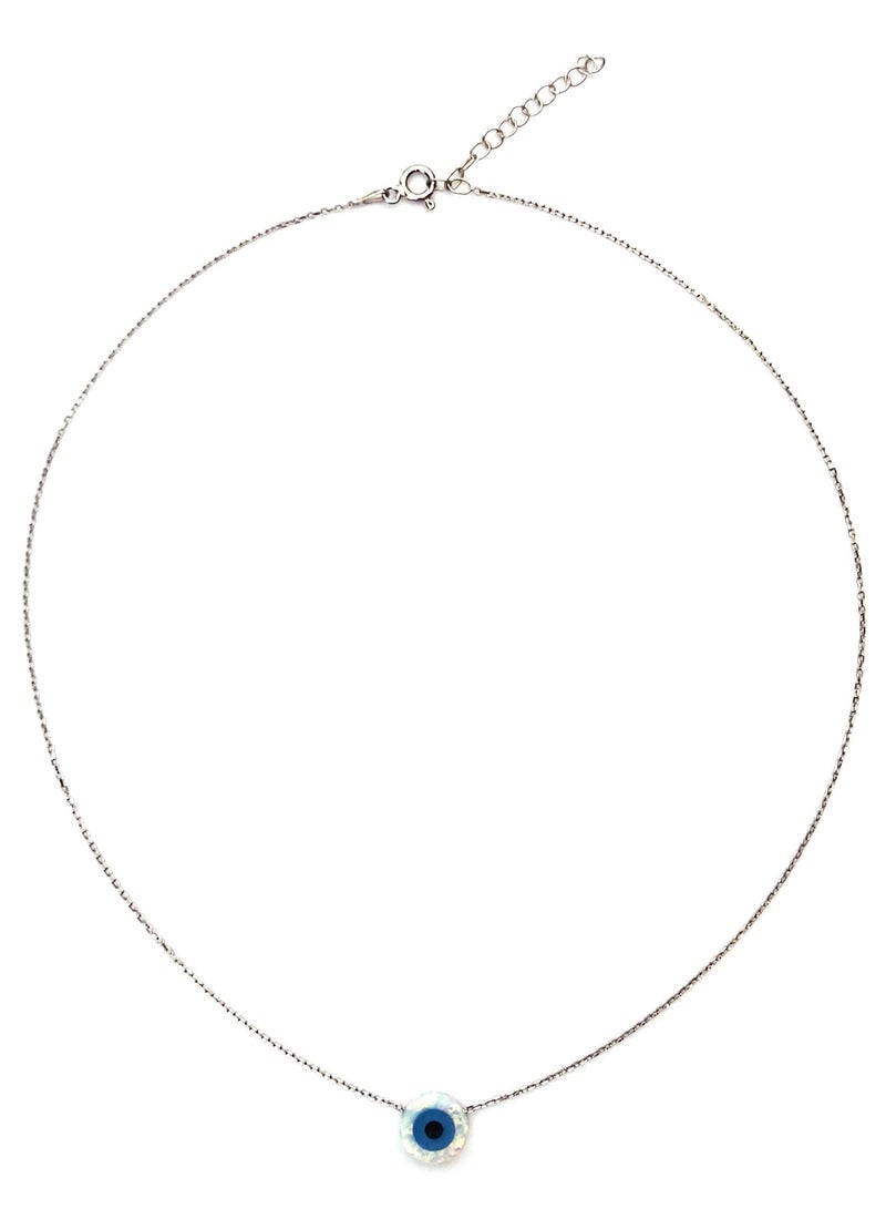 Alwan Silver Necklace With A Blue Opal Evil Eye - Image 2