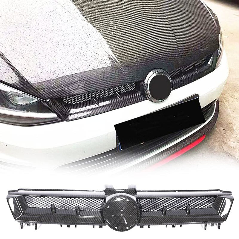 MCARCAR KIT MK7 Carbon fiber Front Grille for VW Golf 7 MK7 Standard GTI R 20142017 Front Hood Grill Grille Cover Replacement Front Kidney Grille