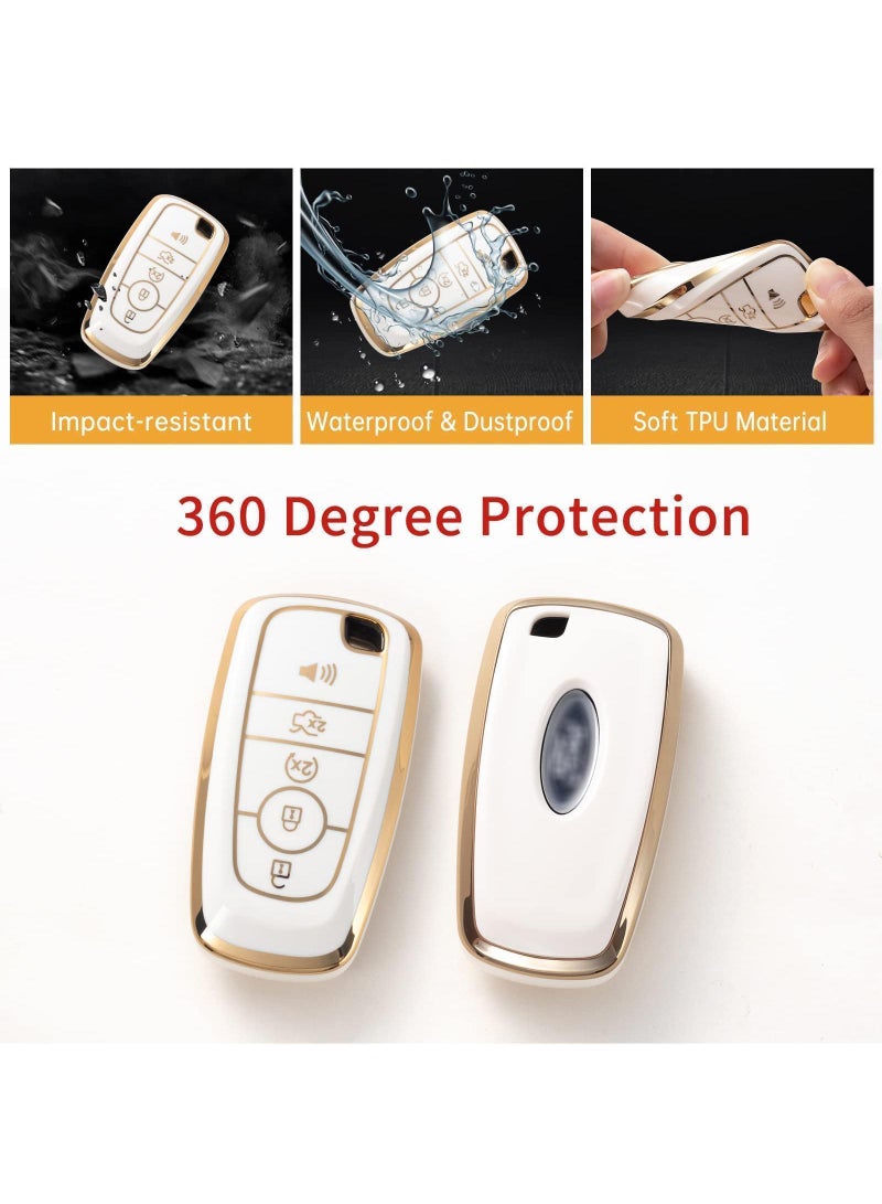 Sweet seven حامي مفتاح فورد من TPU الناعم مع حبل مفاتيح - متوافق مع فورد إيدج إسكايب إكسبيديشن إكسبلورر فيوجن موستانج رينجر F-150 F-250 - غلاف مفتاح ذكي - Image 5