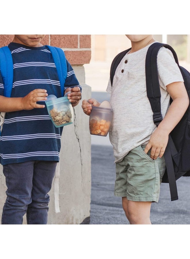 Zip Top Reusable 100% Silicone Baby + Kid Snack Containers- The only containers that stand up, stay open and zip shut! No Lids! Made in the USA - Gray Dog - Image 5