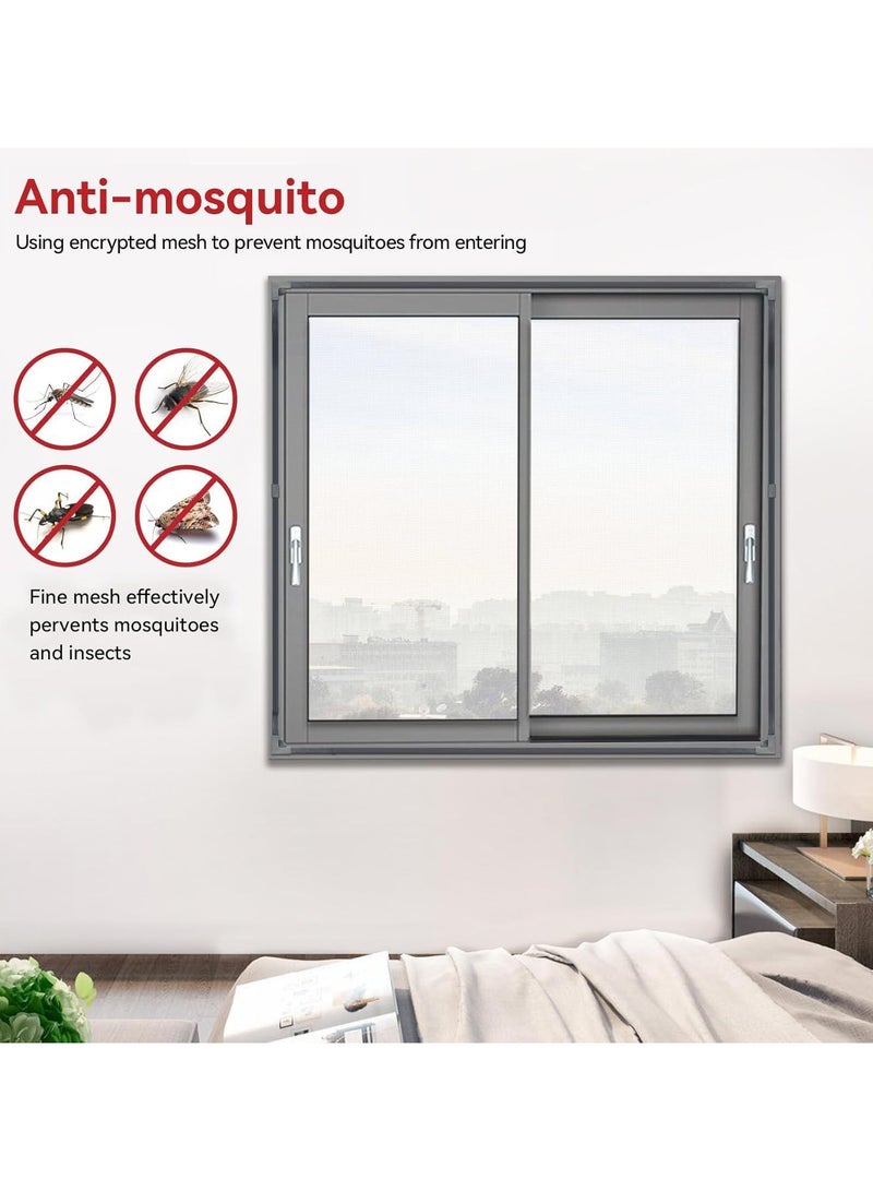 انسجام شاشة نافذة مغناطيسية مضادة للبعوض لحماية نافذة المنزل من الحشرات والحشرات وشبكة ناموسية ستارة شبكية دقيقة DIY نافذة شاشة بإطار كامل شريط مغناطيسي - 100 × 100 سم - Image 2