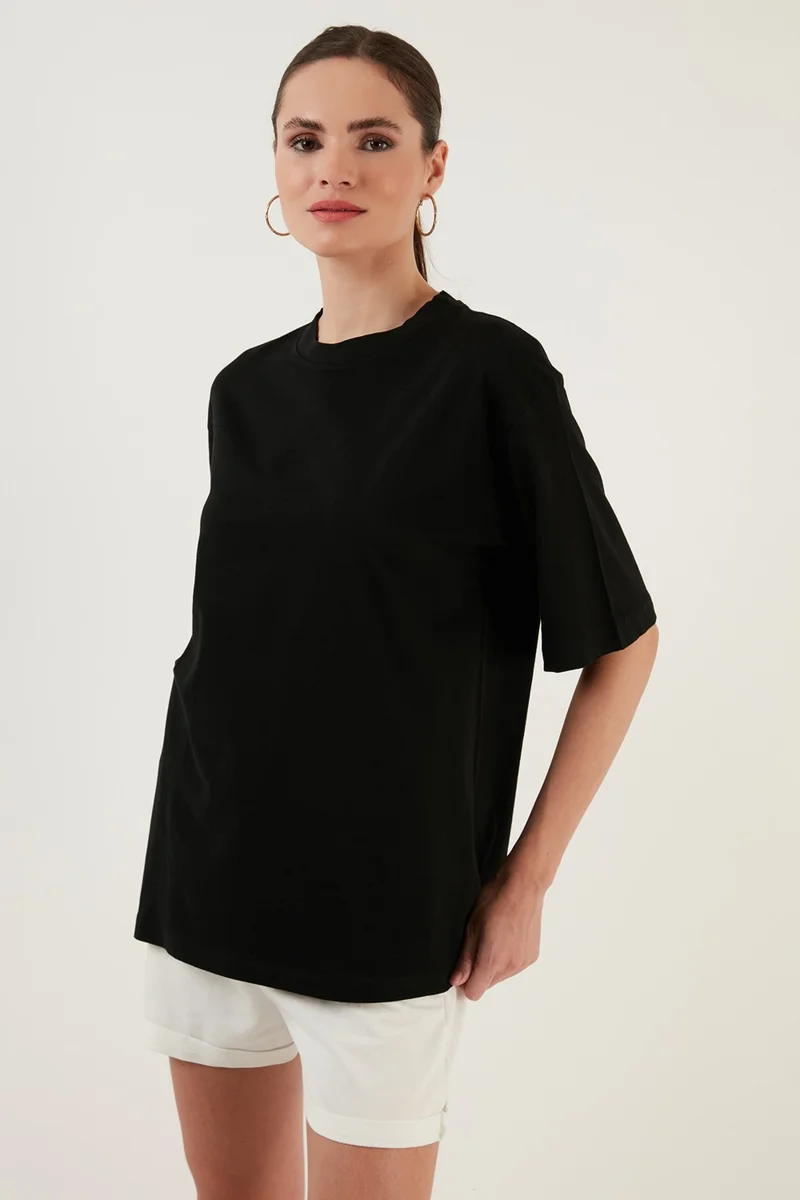 Lela Cotton Oversize Crew Neck T Shirt Women's T Shirt 5864562