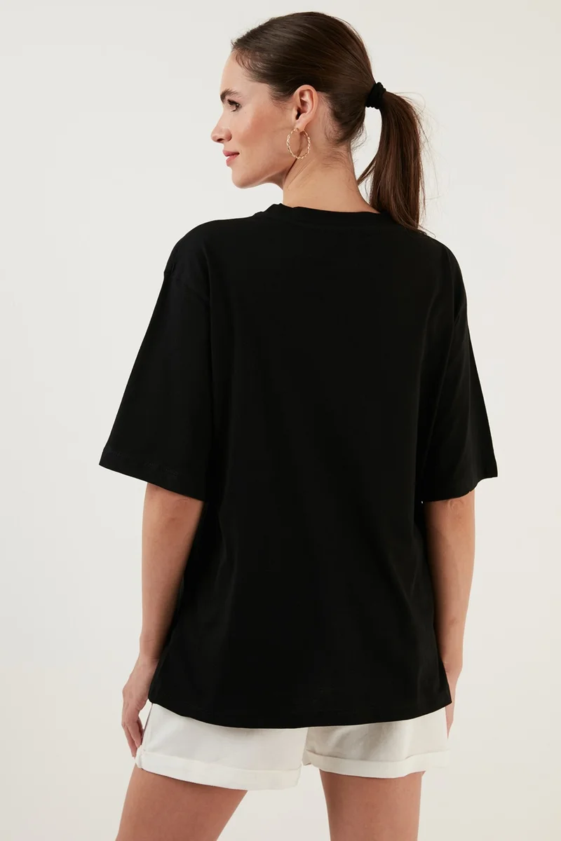 Lela Cotton Oversize Crew Neck T Shirt Women's T Shirt 5864562