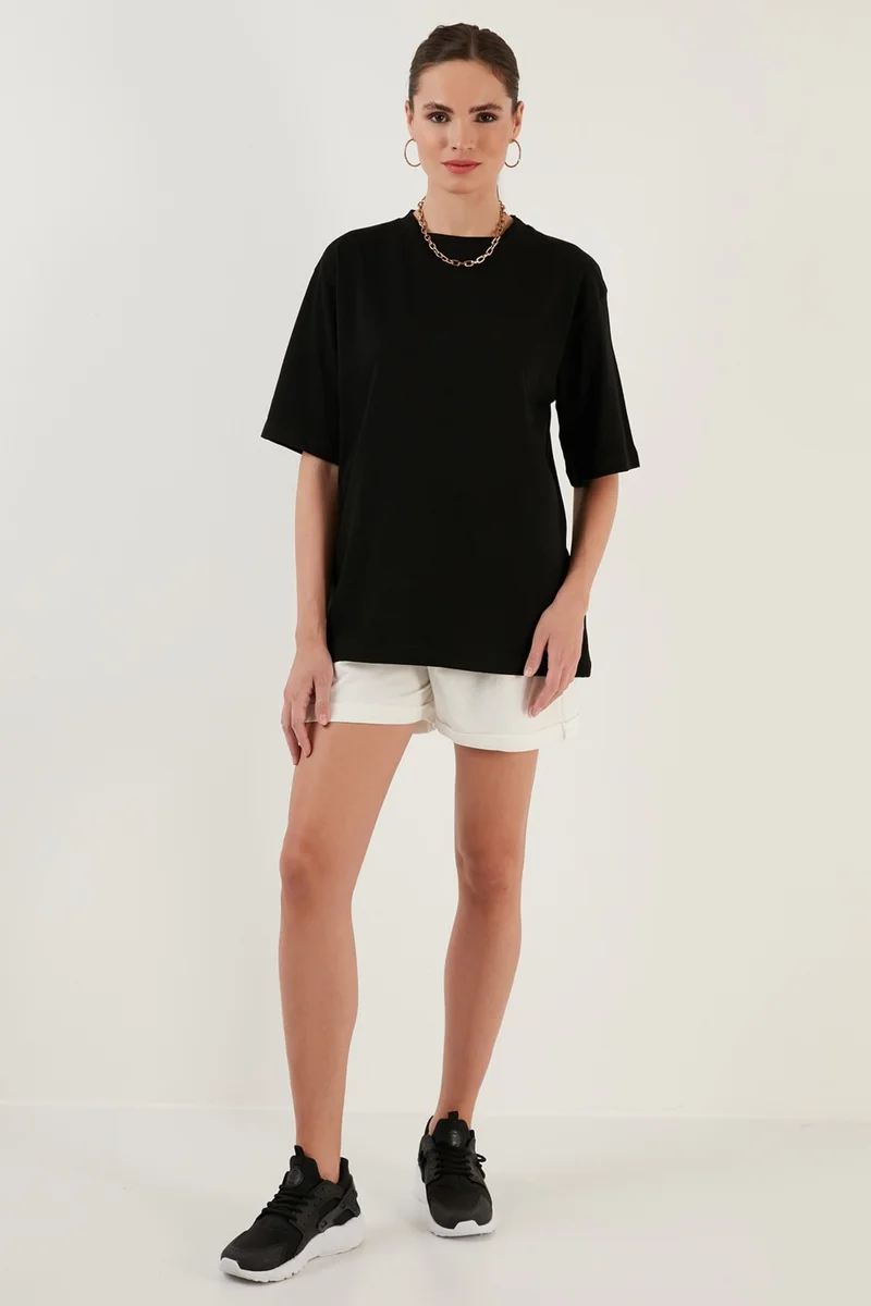 Lela Cotton Oversize Crew Neck T Shirt Women's T Shirt 5864562