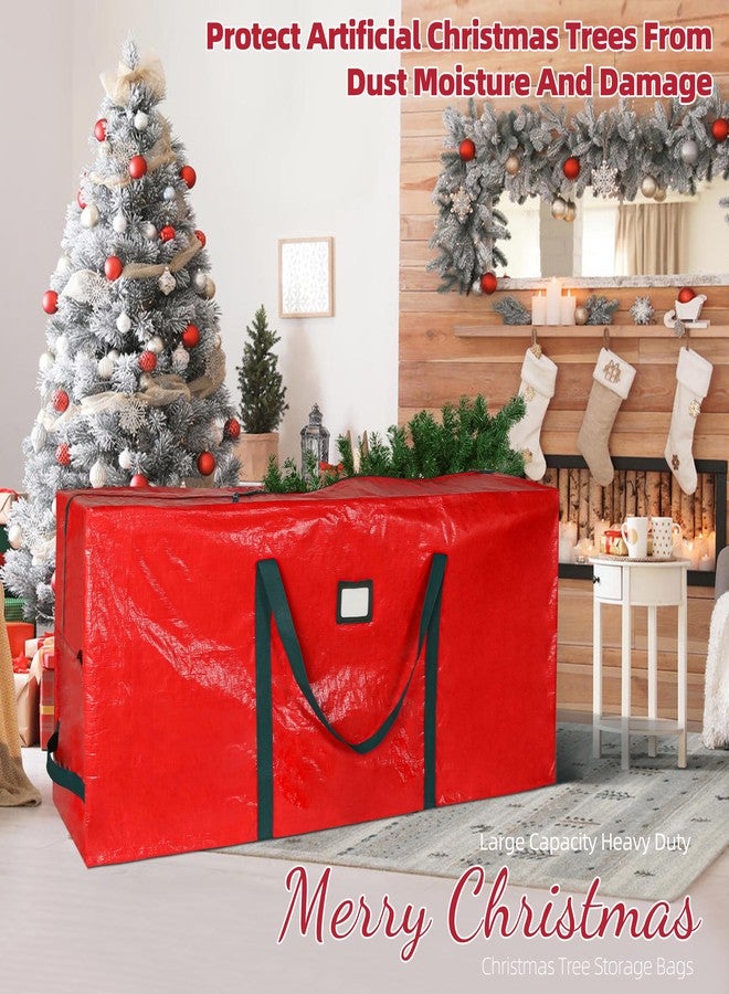 lucdnc Large Christmas Tree Storage Bags Heavy Duty Tree Bags Holiday Storage Bags Protects From Moisture Or Dust,Alternative To Xmas Tree Storage Box (Red, 9 Ft) - Image 5
