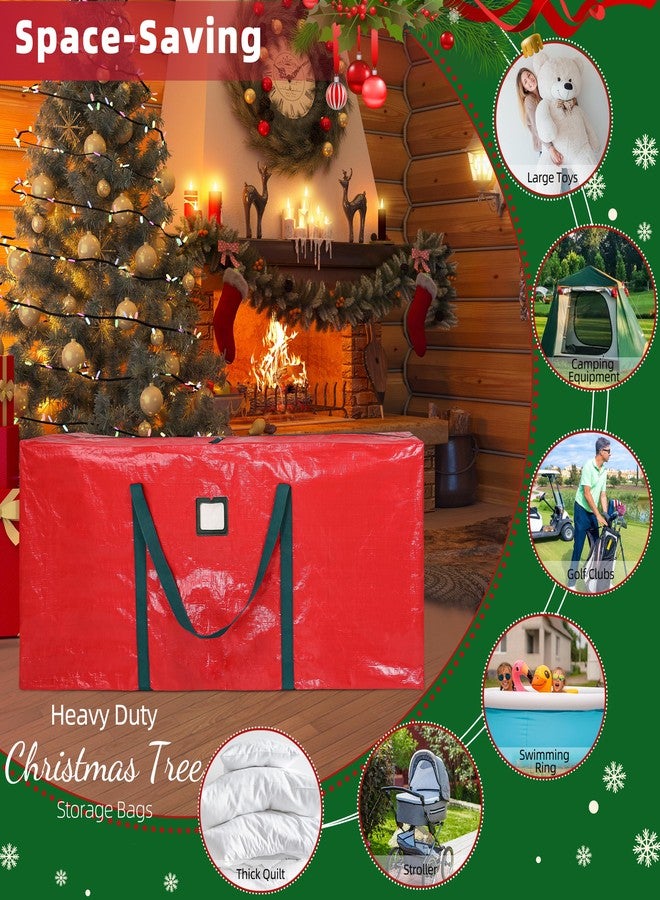 lucdnc Large Christmas Tree Storage Bags Heavy Duty Tree Bags Holiday Storage Bags Protects From Moisture Or Dust,Alternative To Xmas Tree Storage Box (Red, 9 Ft) - Image 4