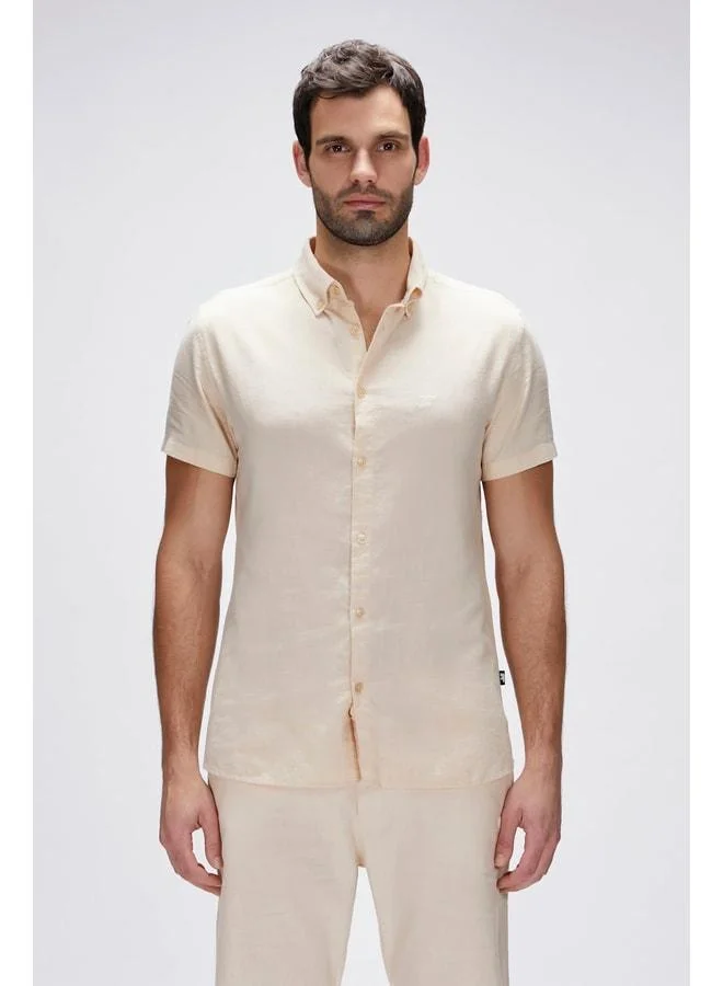 Tindra Beige Short Sleeve Men's Shirt.