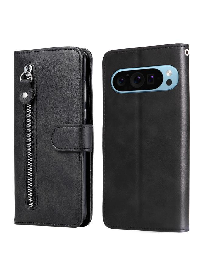 زبون جراب هاتف Google Pixel 9 من الجلد الصناعي بسحاب وملمس جلد العجل الأنيق - Image 1