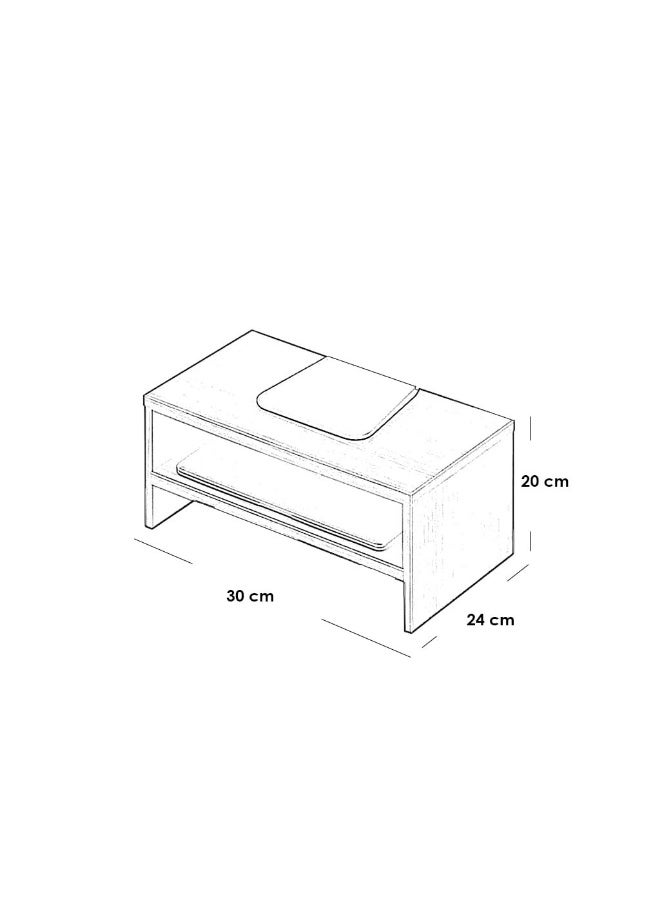 منظم مكتب ام دي اف و قشرة ميلامين - بني - Image 2
