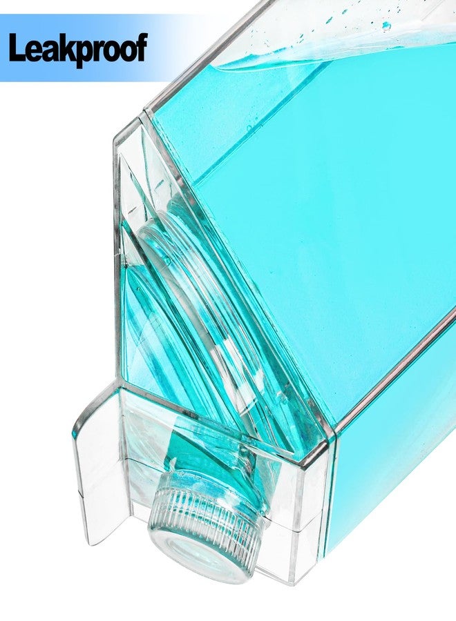Bekith 2 Pack 64 Oz Large Milk Carton Water Bottle, Clear Plastic Milk Bottle with Cleaning Brush, Portable Leakproof Square Juice Bottle Reusable Milk Container for Outdoor Sports Travel Camping - Image 4