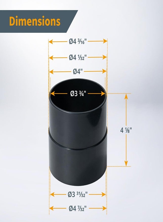 باورتيك محول منفذ الغبار POWERTEC 70125-P2 لأنبوب مقاس 4 بوصات إلى خرطوم جمع الغبار مقاس 4 بوصات، وصلة خرطوم سريعة التوصيل لتركيبات جمع الغبار في الورشة، عبوة من قطعتين - Image 2