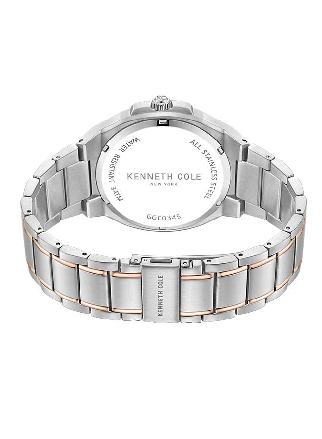 Kenneth Cole New York ساعة أنالوج كوارتز كلاسيكية حديثة بقطر 43.5 مم بقرص أزرق داكن للرجال - Image 3