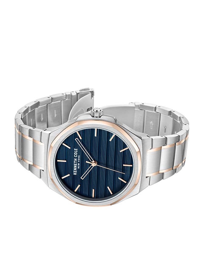 Kenneth Cole New York ساعة أنالوج كوارتز كلاسيكية حديثة بقطر 43.5 مم بقرص أزرق داكن للرجال - Image 5