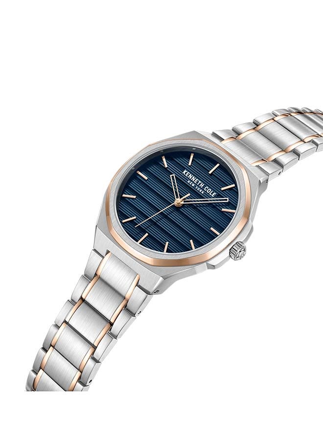 Kenneth Cole New York ساعة أنالوج كوارتز كلاسيكية حديثة بقطر 43.5 مم بقرص أزرق داكن للرجال - Image 2