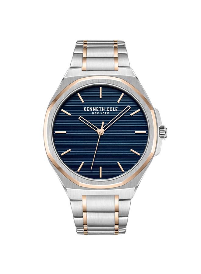 Kenneth Cole New York ساعة أنالوج كوارتز كلاسيكية حديثة بقطر 43.5 مم بقرص أزرق داكن للرجال - Image 4