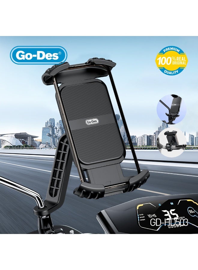 جو-ديز حامل هاتف محمول 2 في 1 مقاوم للصدمات ومضاد للاهتزاز للدراجات النارية وعربة الأطفال قابل للتعديل 360 درجة - Image 3