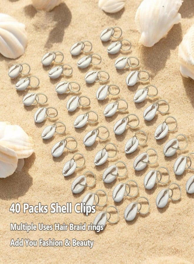 Sopopal 40 Pack Shell Hair Clip, Cowrie Shells for Hair for Women Seashell for Hair Braids DIY Sea Shell Gold Hair Rings Accessories - Image 3