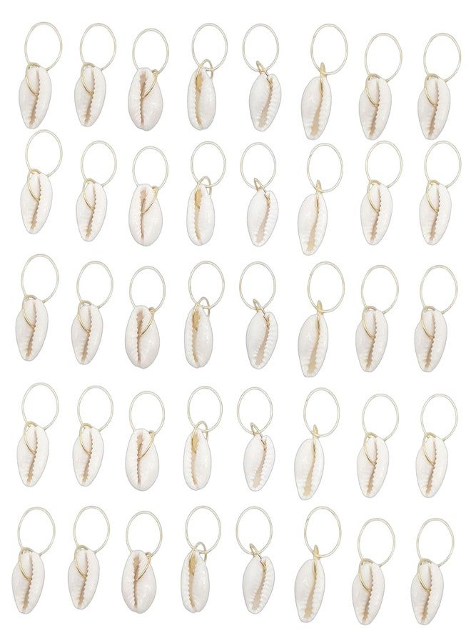 Sopopal 40 Pack Shell Hair Clip, Cowrie Shells for Hair for Women Seashell for Hair Braids DIY Sea Shell Gold Hair Rings Accessories - Image 1