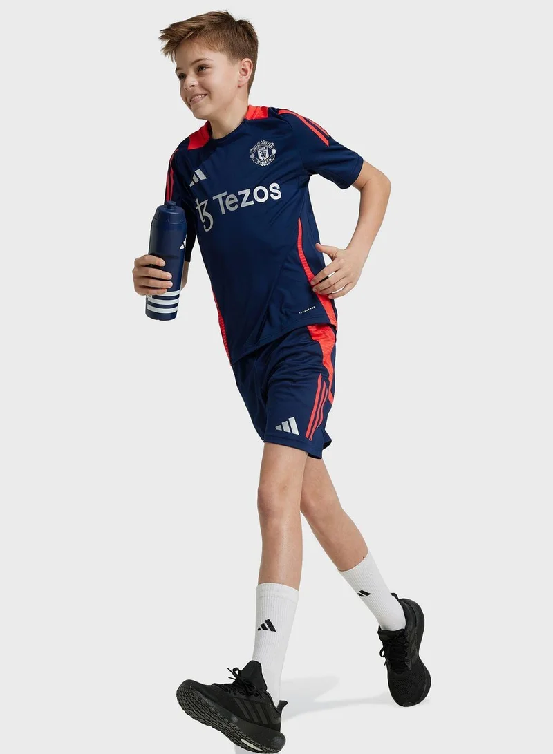 adidas Originals Mufc Tr Jsy Y Blue Football Jerseys For Kids Unisex 128
