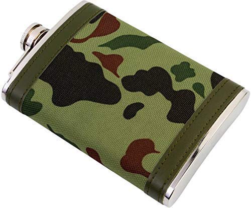 Hetkrishi Stainless Steel 9 Oz / 266 ml Hip Flask Gift Set+4 Shot Glasses+1 Funnel,Portable Alcoholic Beverage Holder (Military Army Camo) - Image 2