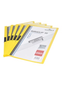 Durable 25-Piece Durable Plastic Duraclip File (A4 Size, Yellow) - DUPG2200-04  - Image 1