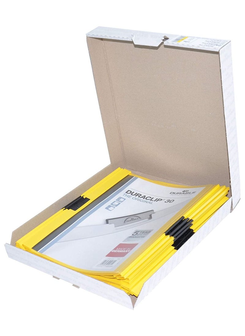 Durable - 25-Piece Durable Plastic Duraclip File (A4 Size, Yellow) - DUPG2200-04 - Image 1