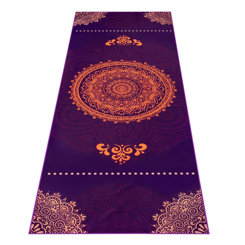 Heathyoga Non Slip Hot Yoga Towel, 100% Microfiber Non Slip Yoga Mat Towel for Hot Yoga, Pilates and Fitness, Exclusive Corner Pockets Design + Free Spray Bottle - Image 1
