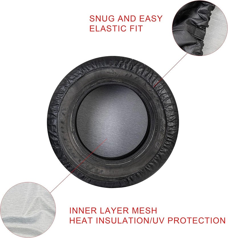 MOONET 27-29 inch Spare Tire Cover Thickening Leather Universal Fit for Jeep, Trailer, RV, SUV, Truck, Tough Tire Wheel Soft Cover (Fits Entire Tire Diameters 27-29 inch) - Image 5