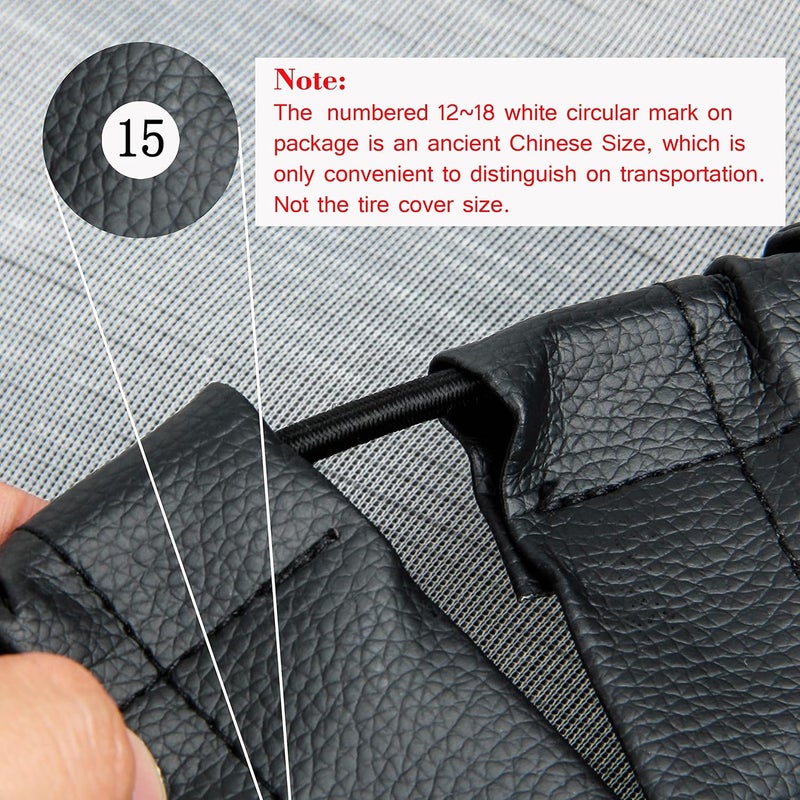 MOONET 27-29 inch Spare Tire Cover Thickening Leather Universal Fit for Jeep, Trailer, RV, SUV, Truck, Tough Tire Wheel Soft Cover (Fits Entire Tire Diameters 27-29 inch) - Image 4
