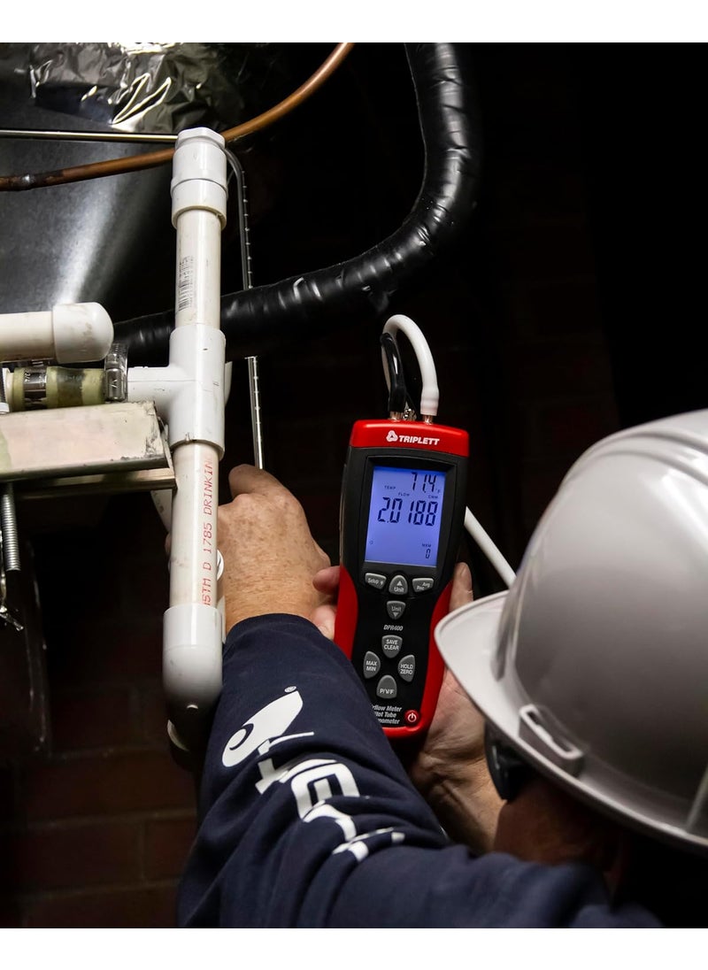 Triplett Triplett DPR400 Differential Airflow MeterPitot Tube Anemometer  Pressure Air Velocity Air Flow Temperature  - Image 3