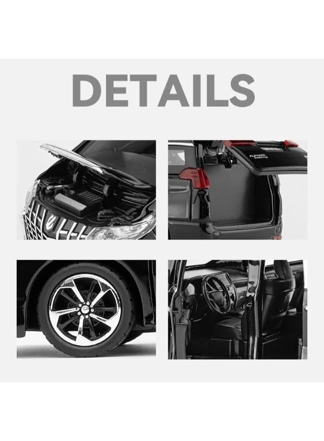 حديقة الألعاب سيارة نموذجية فاخرة متعددة الأغراض بمقياس 1:32 مصبوبة بالقالب مع أضواء وصوت وأبواب قابلة للفتح، مركبة عرض مصغرة متينة من سبائك معدنية لعرضها كهدية لهواة الجمع - Image 4