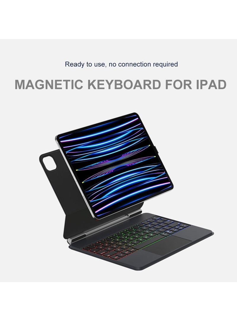 FlashHawk Arabic English Wireless Magic Keyboard,Connect Through Contacts,No Bluetooth Required,Wireless Tablet Keyboard for iPad Pro 11-inch, iPad Air 4/5 10.9-inch Black  - Image 5