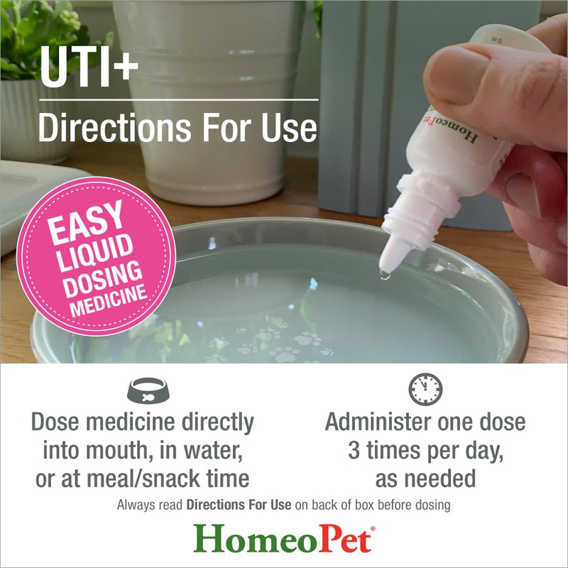 HomeoPet UTI Plus Urinary Tract Relief, Safe and Natural Dog and Cat UTI Supplement, 15 Milliliters - Image 5