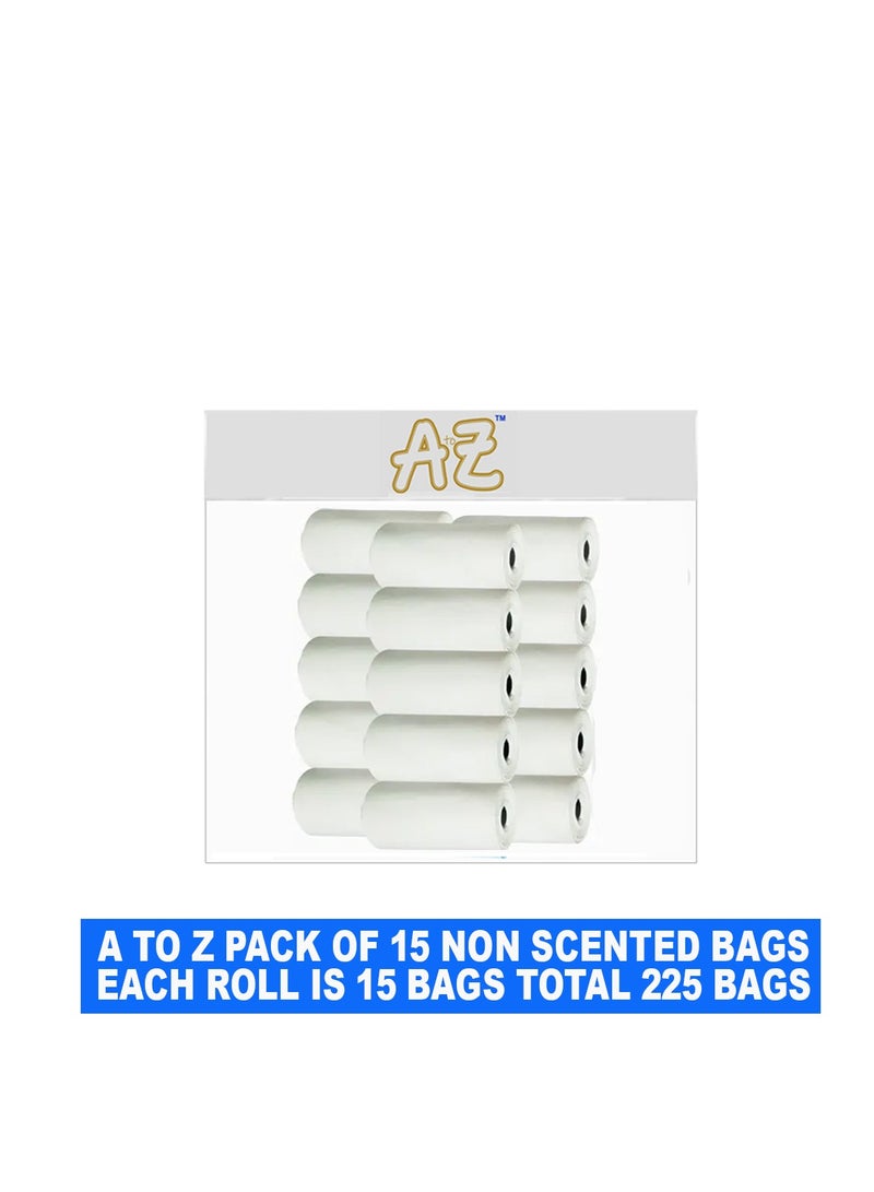 A to Z Disposable Non Scented Bag 22 x 32cm Count 225 Pack of 15 - White - Image 2