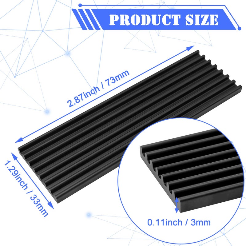 Scartink 2pcs M.2 SSD Heatsink 2280 SSD NVMe Heat Sink with NVMe SSD Thermal Pad,Screwdriver,Screw,4 Transparent Rubber Straps for PC/PS5 M.2 PCIE NVMe SSD or M.2 SATA SSD - Image 2