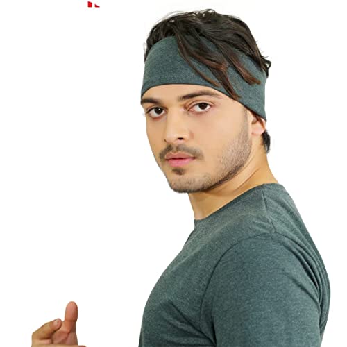 SOUL eTHICS Premium Cotton Gym, Sports, Yoga, Running, Hair, Elastic Headband for Men and Women with Non-Slip Fabric, Freesize (Bottel Green) - Image 1