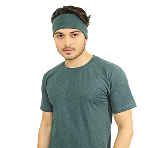 SOUL eTHICS Premium Cotton Gym, Sports, Yoga, Running, Hair, Elastic Headband for Men and Women with Non-Slip Fabric, Freesize (Bottel Green) - Image 2
