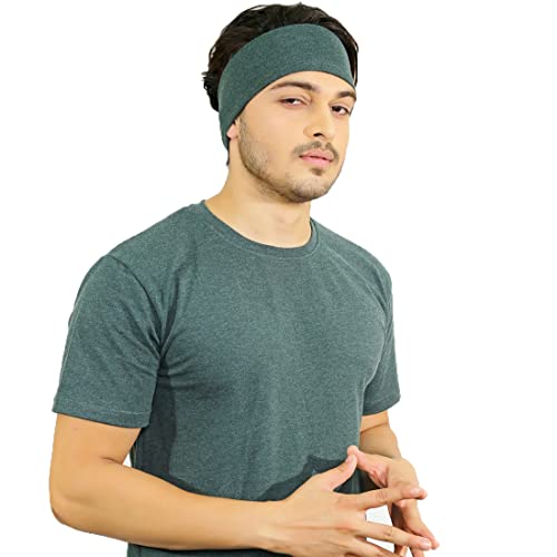 SOUL eTHICS Premium Cotton Gym, Sports, Yoga, Running, Hair, Elastic Headband for Men and Women with Non-Slip Fabric, Freesize (Bottel Green) - Image 3