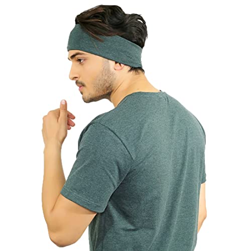 SOUL eTHICS Premium Cotton Gym, Sports, Yoga, Running, Hair, Elastic Headband for Men and Women with Non-Slip Fabric, Freesize (Bottel Green) - Image 5