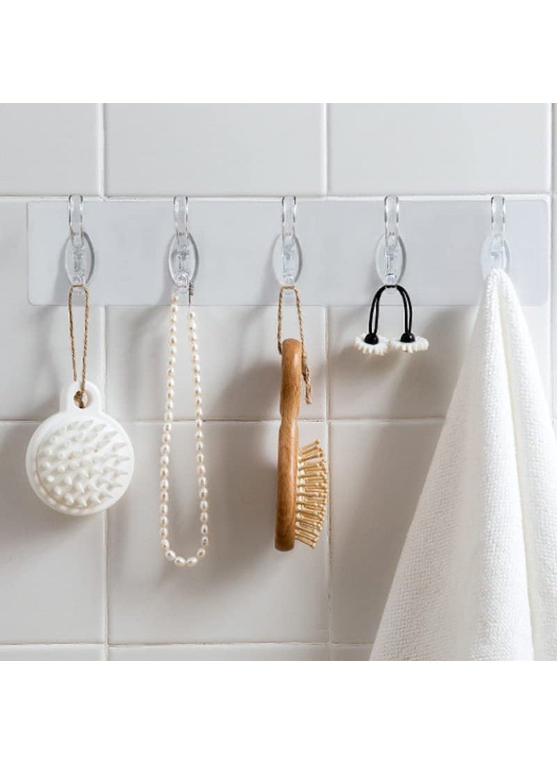 SGMSC SGMSC Self Adhesive 6 in 1 Hook Sticker Strip for Wall Hanging MultiPurpose Item Heavy Duty Sticky Hooks for Hanging Reusable Waterproof Transparent Pack of 1  - Image 5